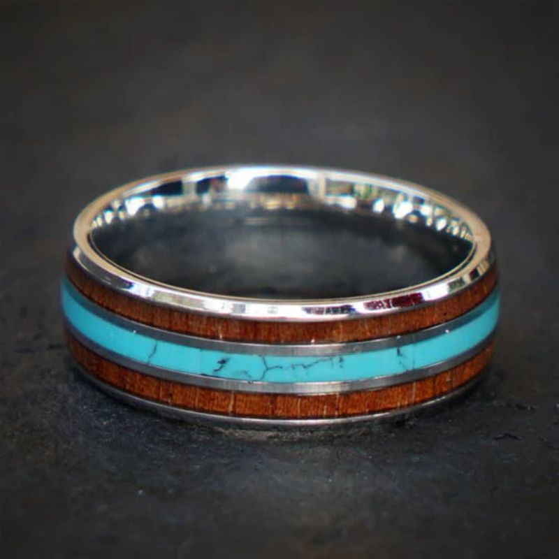 Titanium With Turquoise Band