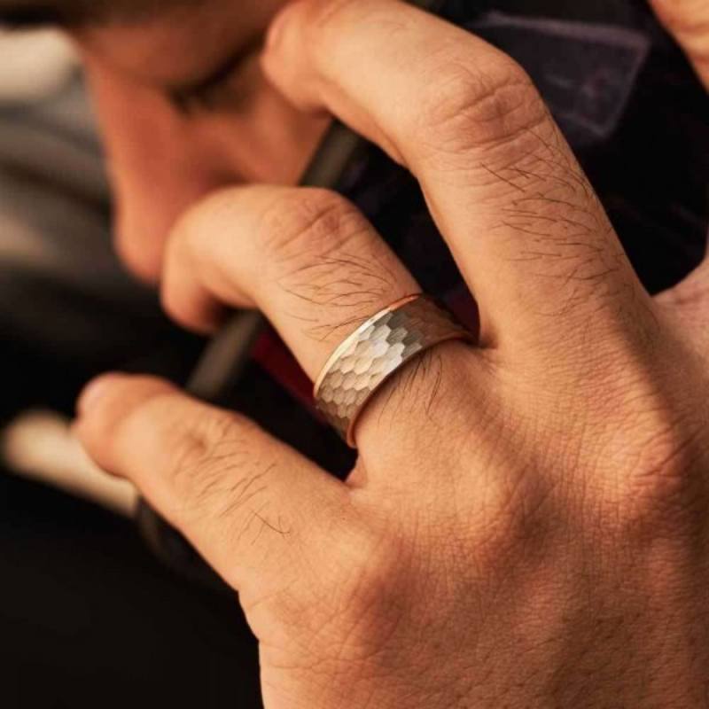 Rose Gold Tungsten Men's Band