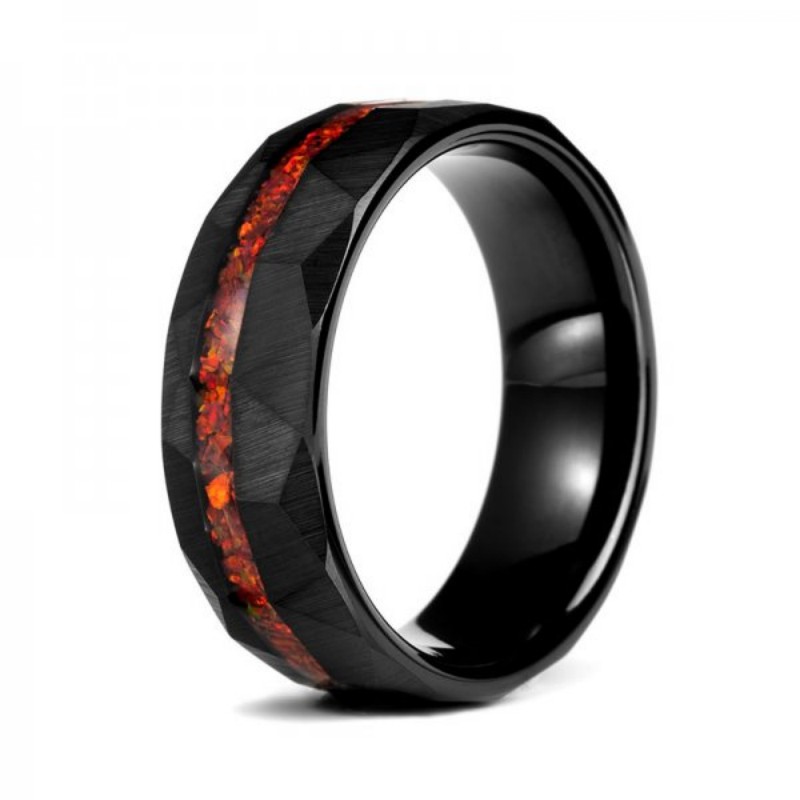 8MM Tungsten With Opal Men's Band