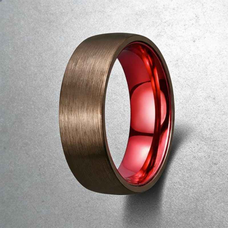 Tungsten And Red Aluminum Men's Band