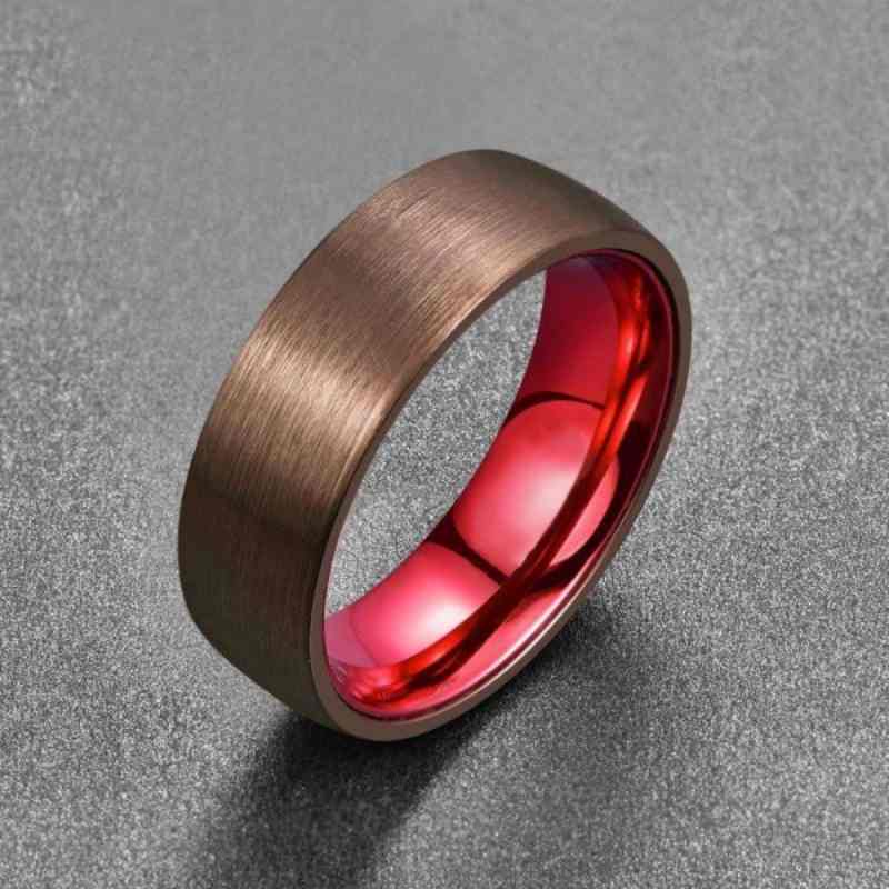 Tungsten And Red Aluminum Men's Band