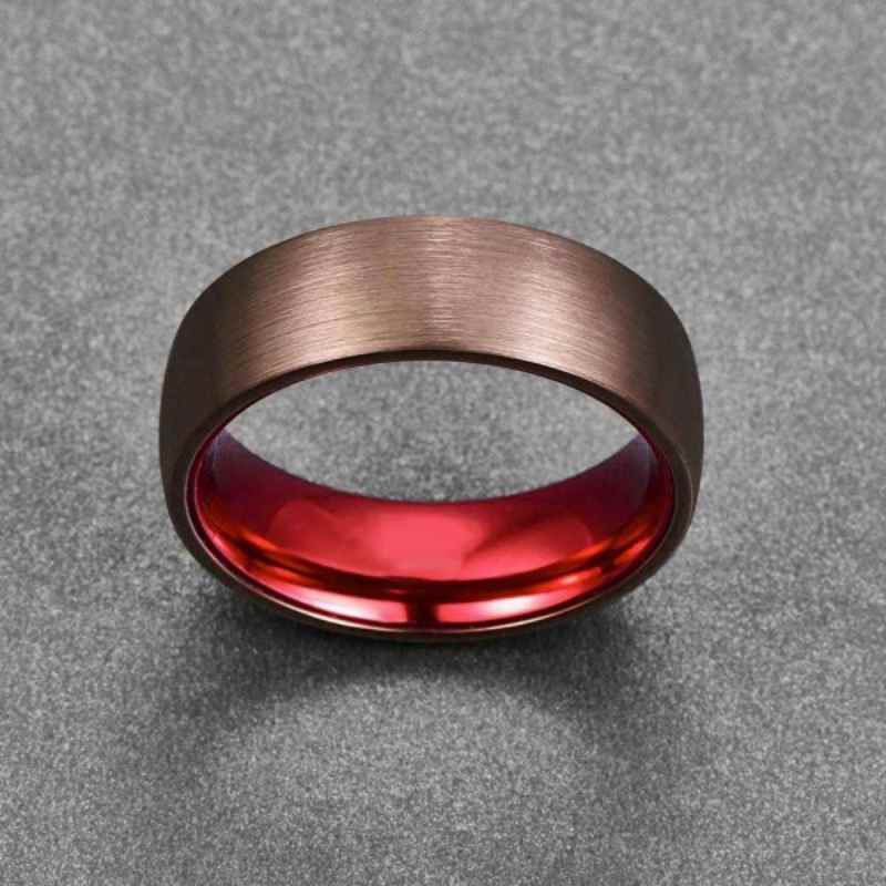 Tungsten And Red Aluminum Men's Band