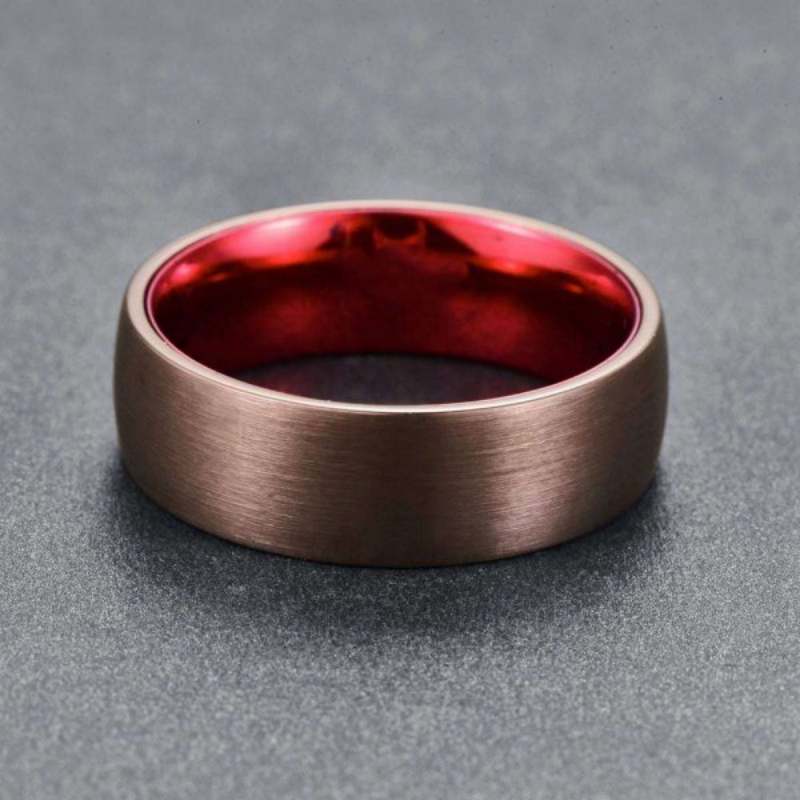 Tungsten And Red Aluminum Men's Band