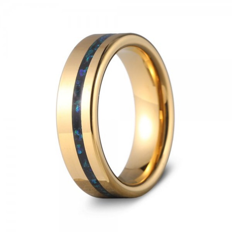 6MM Tungsten With Opal Men's Band