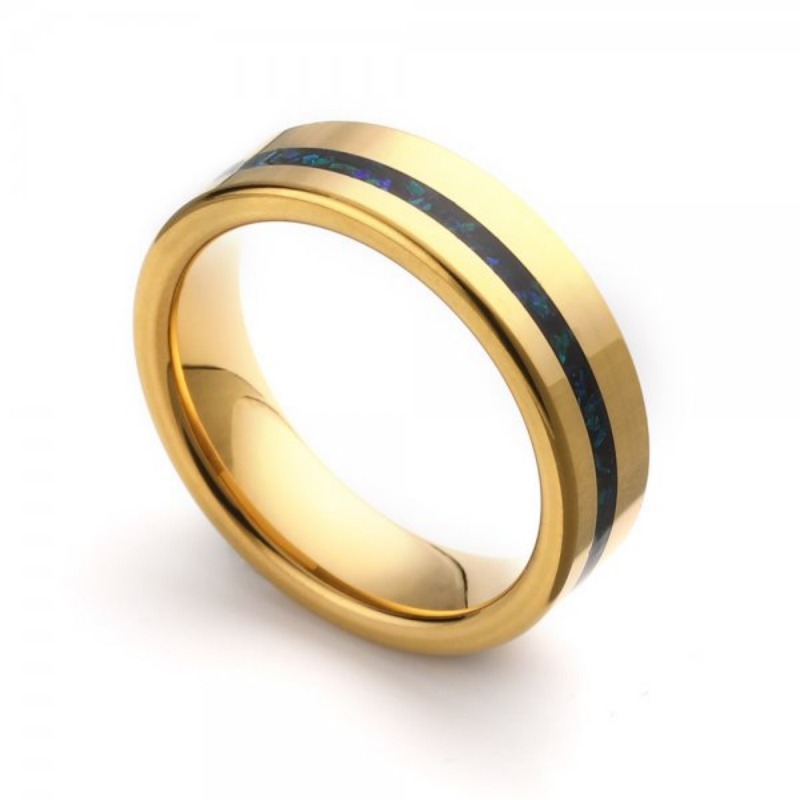 6MM Tungsten With Opal Men's Band