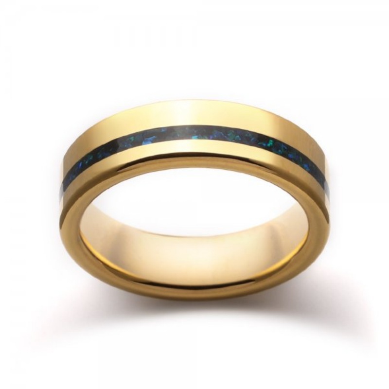 6MM Tungsten With Opal Men's Band