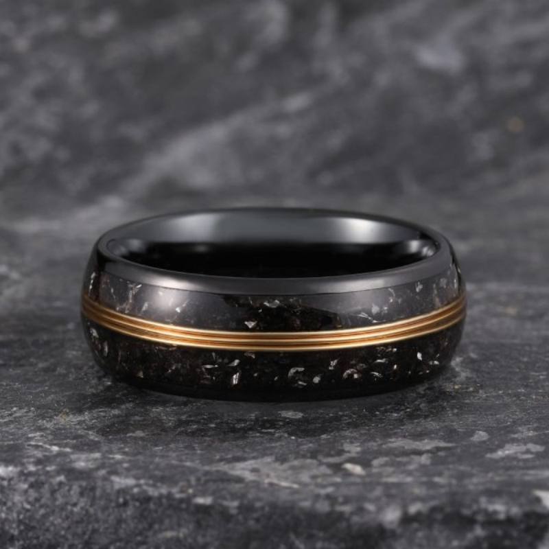8MM Tungsten Black Men's Band