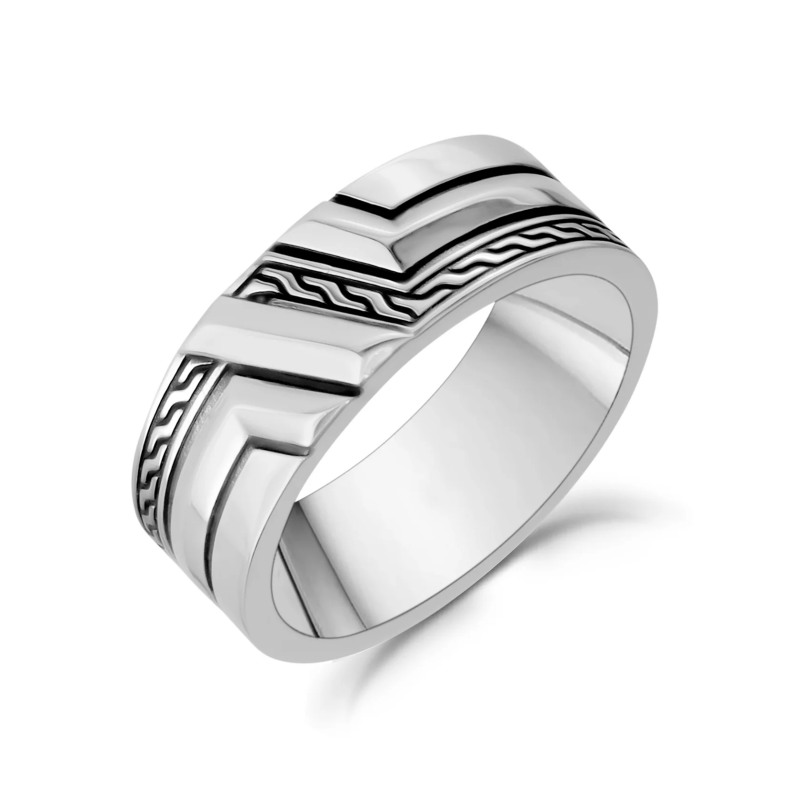 8MM Stainless Steel Engravable Detailed Band