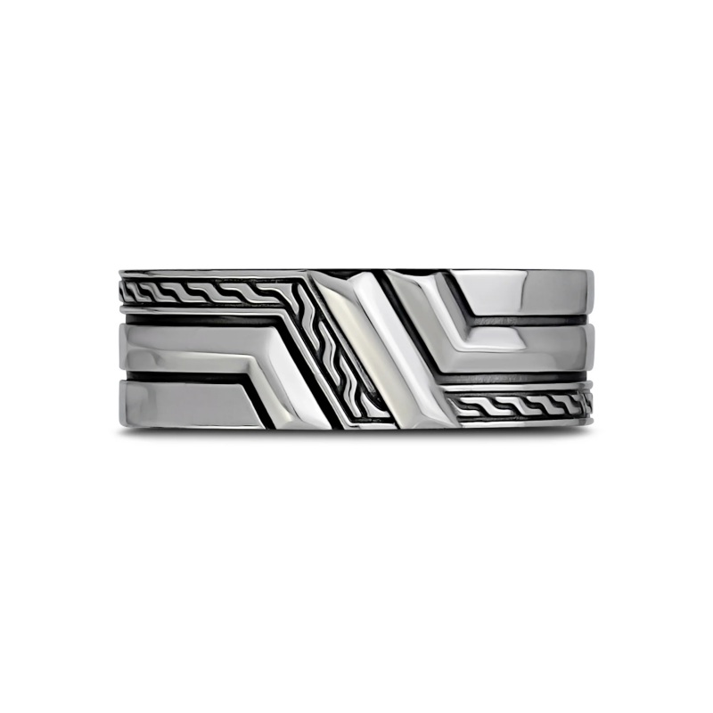 8MM Stainless Steel Engravable Detailed Band