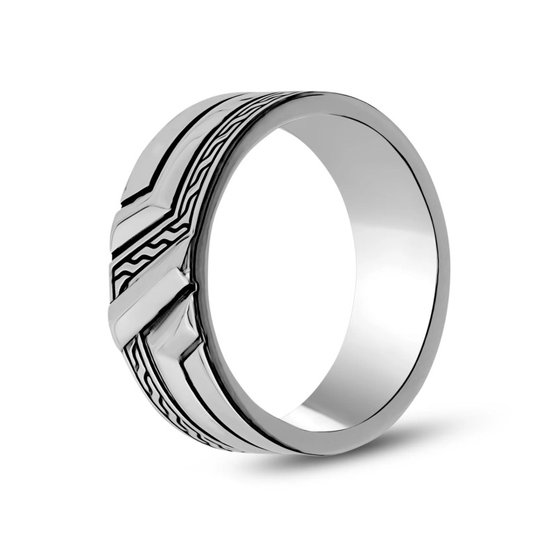 8MM Stainless Steel Engravable Detailed Band