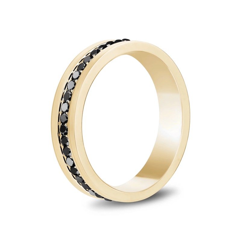 5MM Modern Gemstone Band Mens Stainless Steel Ring