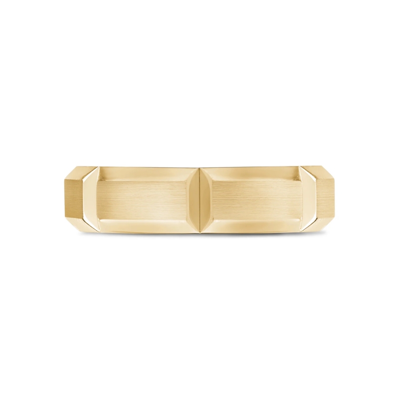 6MM Contemporary Beveled Edge Band Mens Stainless Steel Ring