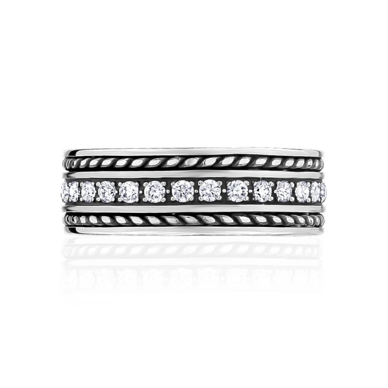 8MM Cubic Ziron Stone Steel Band