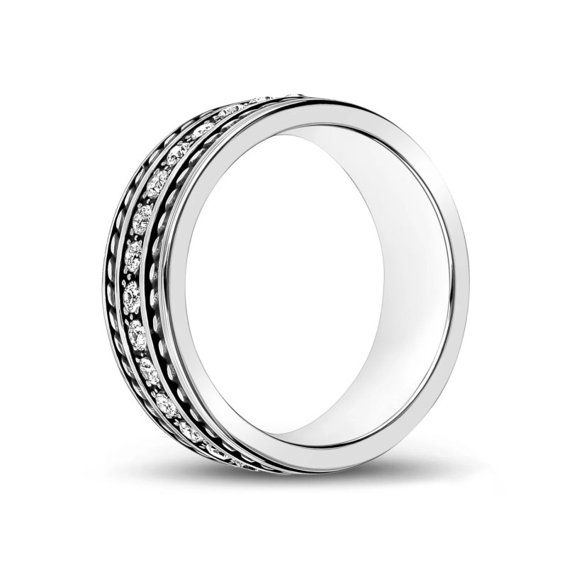 8MM Cubic Ziron Stone Steel Band