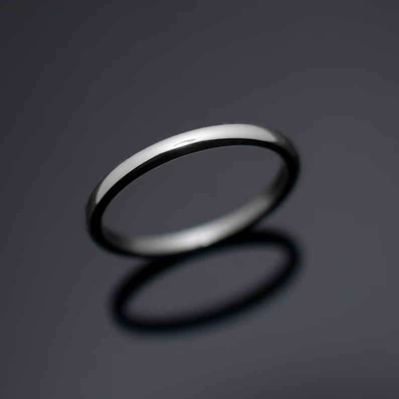 Unisex 2MM Tungsten Carbide Wedding Band
