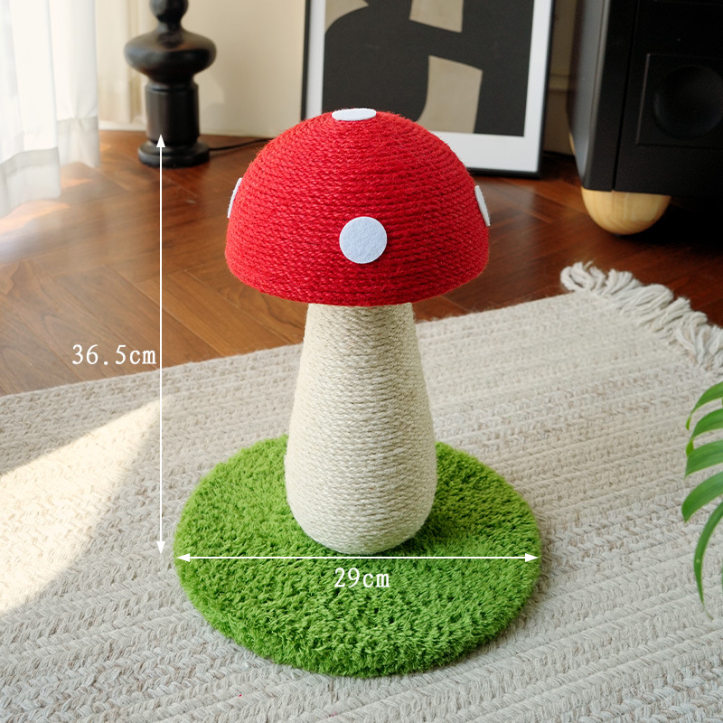 Red Mushroom Standing Cat Scratching Post