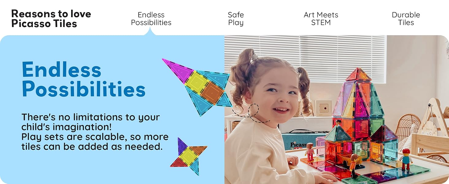 Educational Magnetic Tiles Sensory Montessori Toys for Toddlers Magnet Building Blocks learning Gift