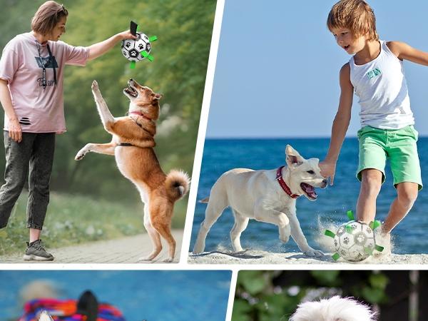 Herding  dogs balls  durable dog Soccer ball Interactive Training Ball with 9 Grab tabs for outdoor & water play, perfect gift for pets