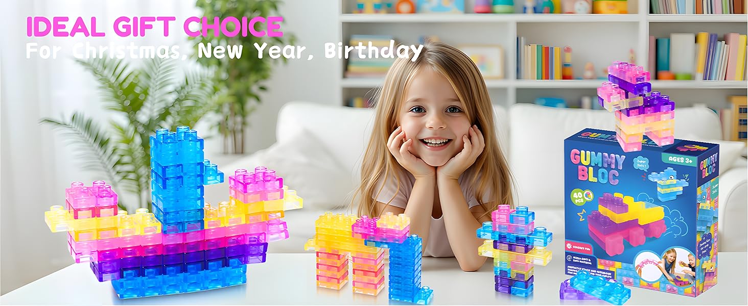 40 Pack Montessori Sensory Building Blocks