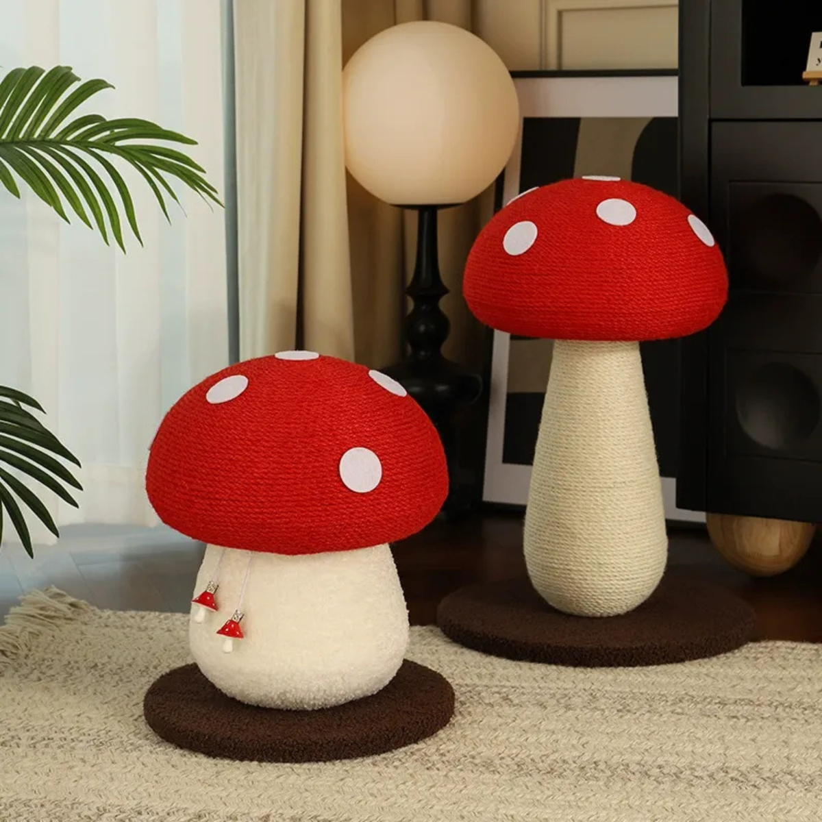 Red Mushroom Standing Cat Scratching Post Cat Toy