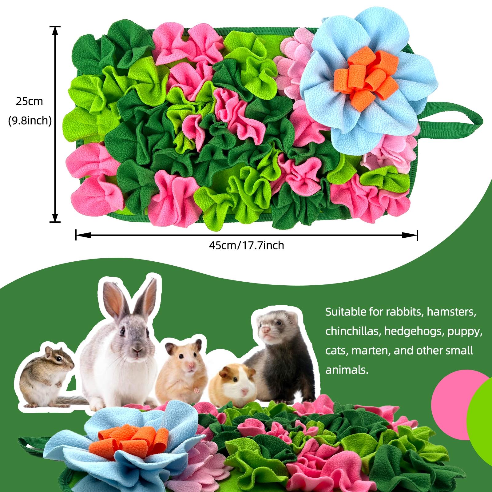 Small Animal Feeding Mat with Handle, Cute Flower Design Pet Sniffing Pad, Interactive Pet Feeding Supplies for Rabbit Hedgehog Chinchilla Small Animal Feeding Mat with Handle, Cute Flower Design Pet Sniffing Pad, Interactive Pet Feeding Supplies for Rabbit Hedgehog Chinchilla