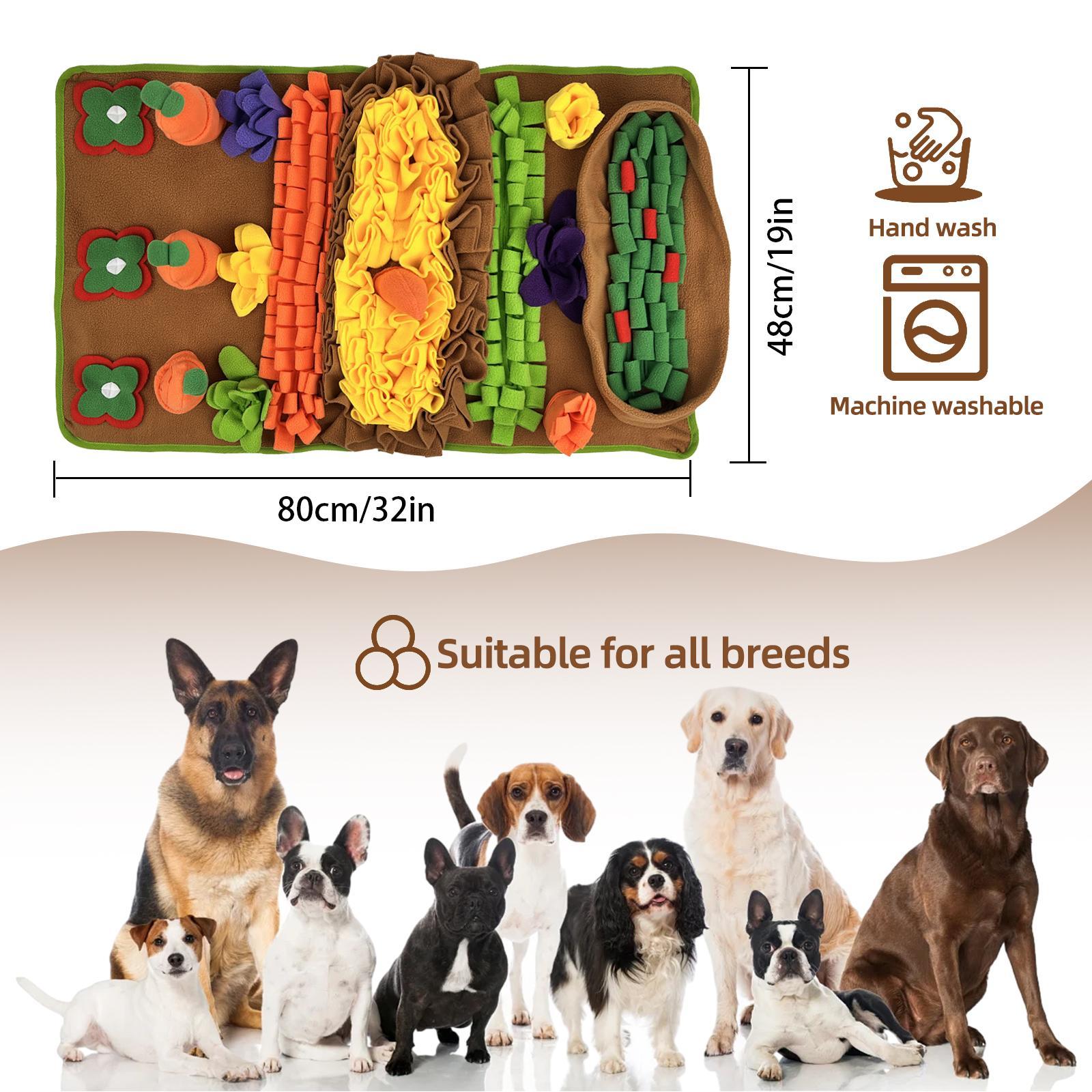 Pet Feeding Sniffing Mat, Slow Food Mat Encourages Natural Foraging Skills, Training & Stress Release, Indoor Outdoor Interactive Sniffing Pad Puzzle Toy, Dog Stuff