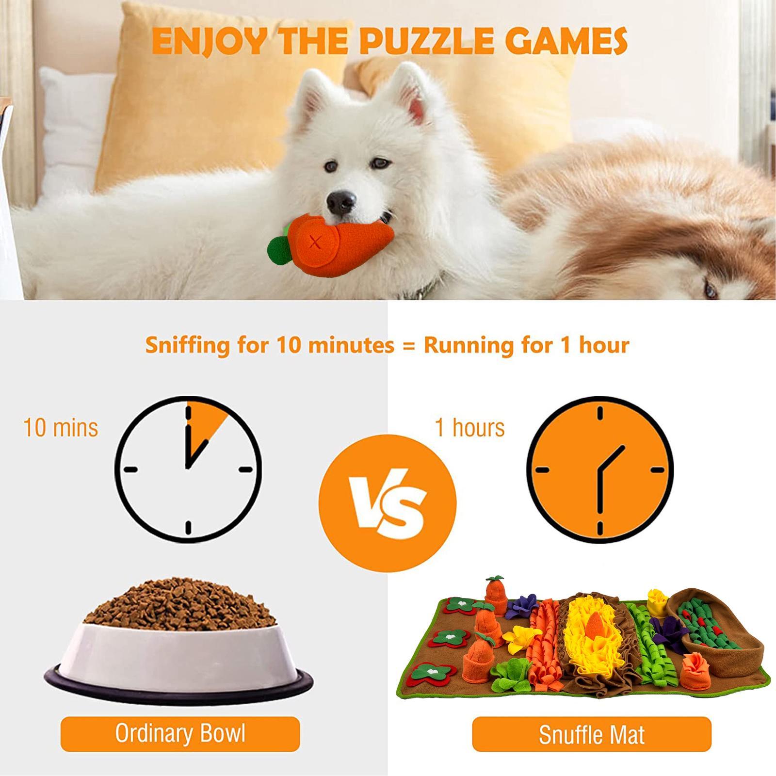 Pet Feeding Sniffing Mat, Slow Food Mat Encourages Natural Foraging Skills, Training & Stress Release, Indoor Outdoor Interactive Sniffing Pad Puzzle Toy, Dog Stuff