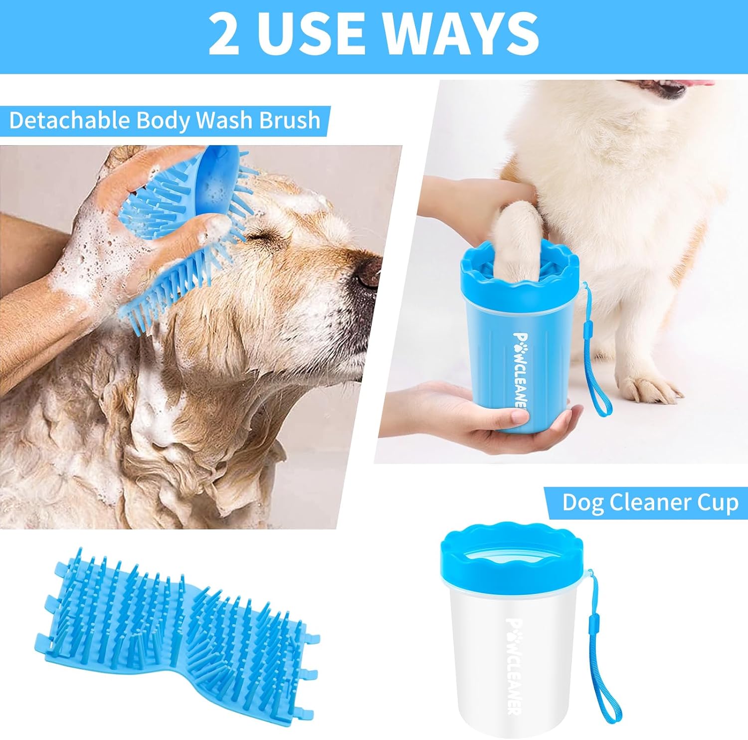 New Deal - Dog Paw Cleaner, Washer, Buddy Muddy Pet Foot Cleaner for Small Medium Large Breed Dogs/Cats (with 3 absorbent towel)