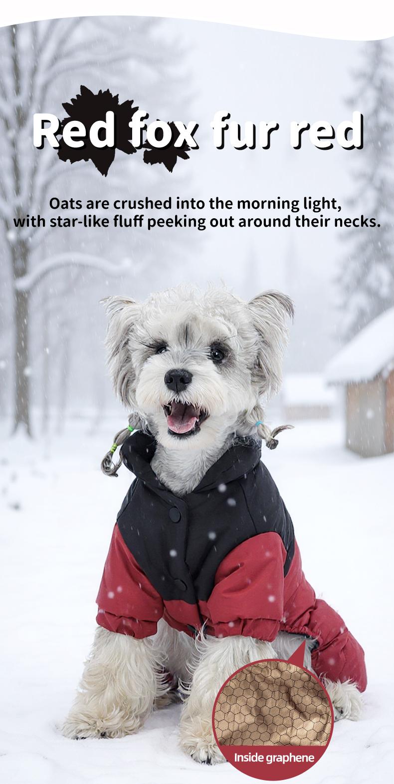 Winter Dog Warm Clothes Outdoor Puppy Teddy Bichon Schnauzer Poodle Four-Legged Coat, Waterproof Windproof Pet Cotton Jacket for Cold Weather