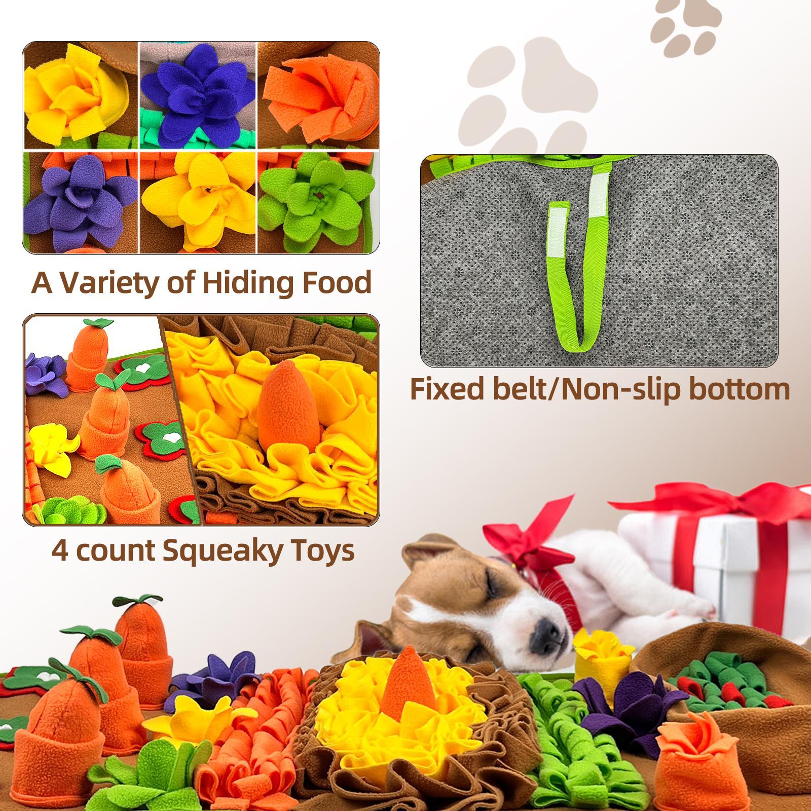 Pet Feeding Sniffing Mat, Slow Food Mat Encourages Natural Foraging Skills, Training & Stress Release, Indoor Outdoor Interactive Sniffing Pad Puzzle Toy, Dog Stuff