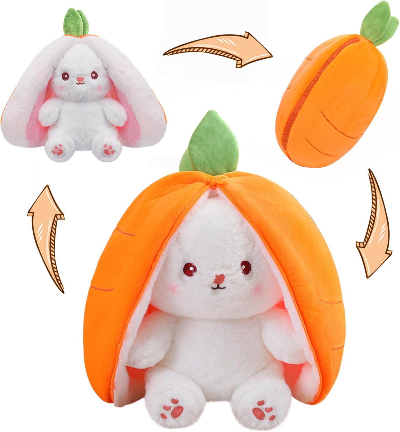 Hide-and-Seek Bunny | Reversible Fruit & Rabbit Plushie 🍓🐰