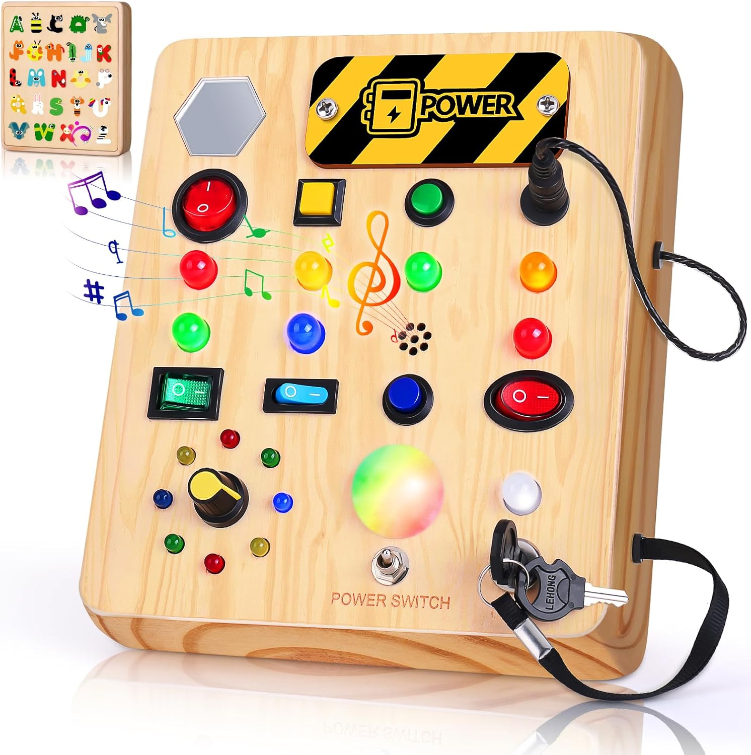 Montessori LED Busy Board | Wooden Sensory Switch Toy 💡