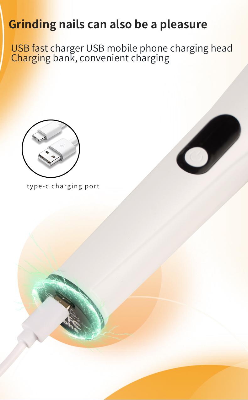 Electric pet nail grinder, USB charging, with LED light, vacuum nail trimmer, suitable for cats and dogs, pet home safety beauty tools
