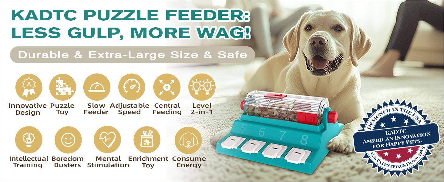 KADTC 2 Levels of Challenge,Extra Large Size,Paw-Activated Rolling Dog Puzzle Feeder Toy,U.S. Brand & Design,Treat Puzzles For Aggressive Chewers Dogs Mental Stimulation Food Slow Dispenser Toy KADTC 2 Levels of Challenge,Extra Large Size,Paw-Activated Rolling Dog Puzzle Feeder Toy,U.S. Brand & Design,Treat Puzzles For Aggressive Chewers Dogs Mental Stimulation Food Slow Dispenser Toy
