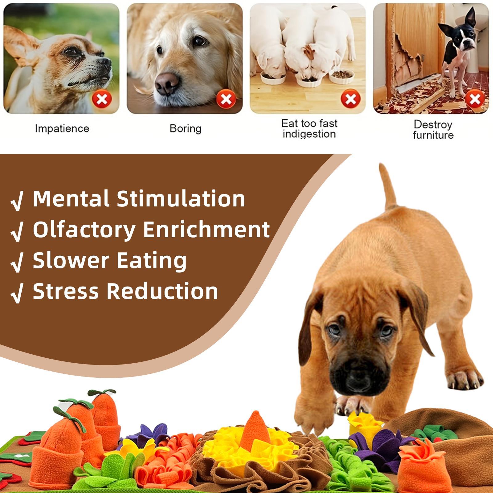 Pet Feeding Sniffing Mat, Slow Food Mat Encourages Natural Foraging Skills, Training & Stress Release, Indoor Outdoor Interactive Sniffing Pad Puzzle Toy, Dog Stuff