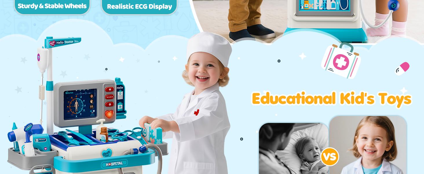 Toidgy Doctor Kit for Toddlers, Pretend Medical Station Set