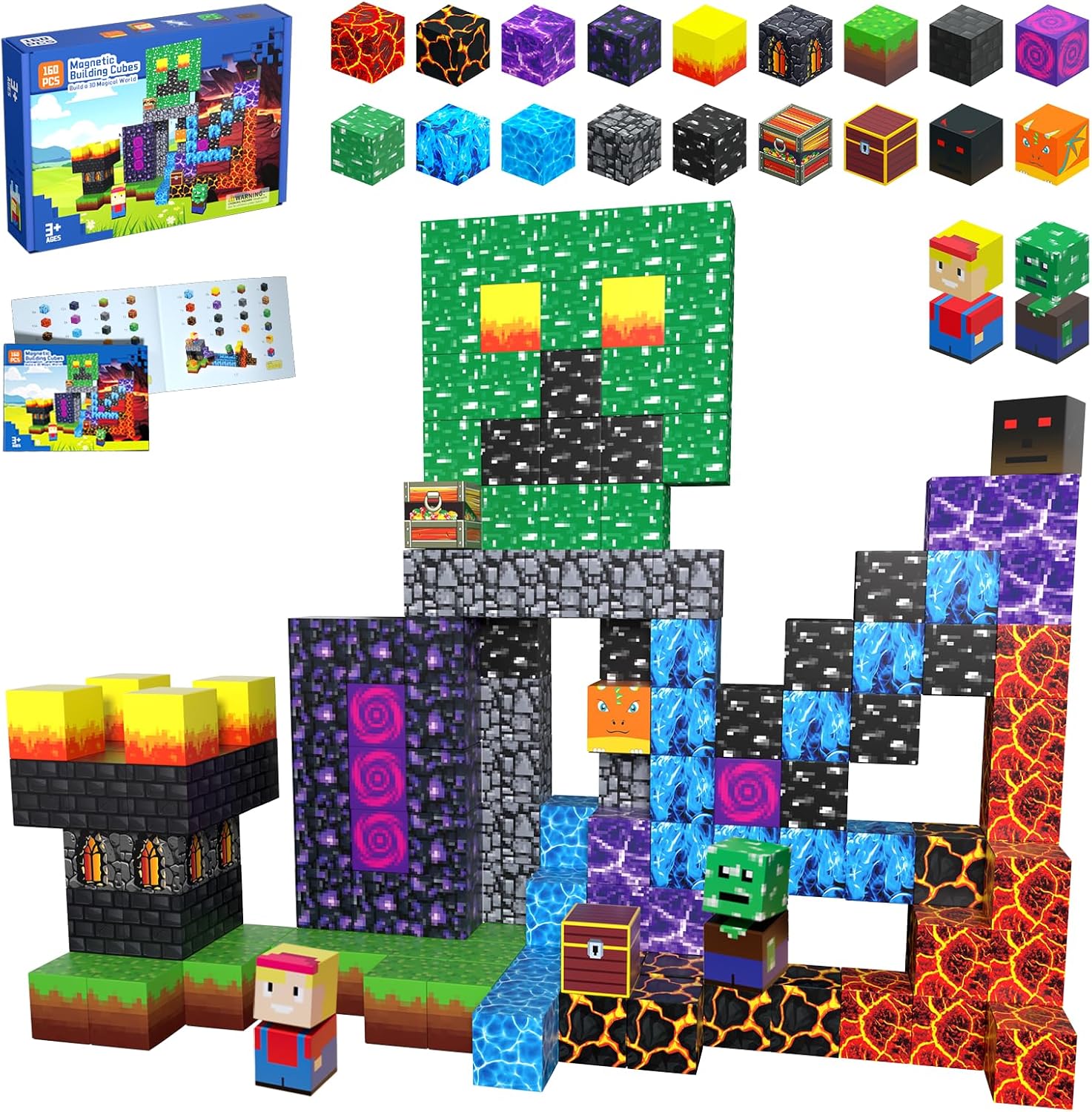 🏗️ Minecraft‑Style Pixel World | 3D Magnetic Blocks Building Set