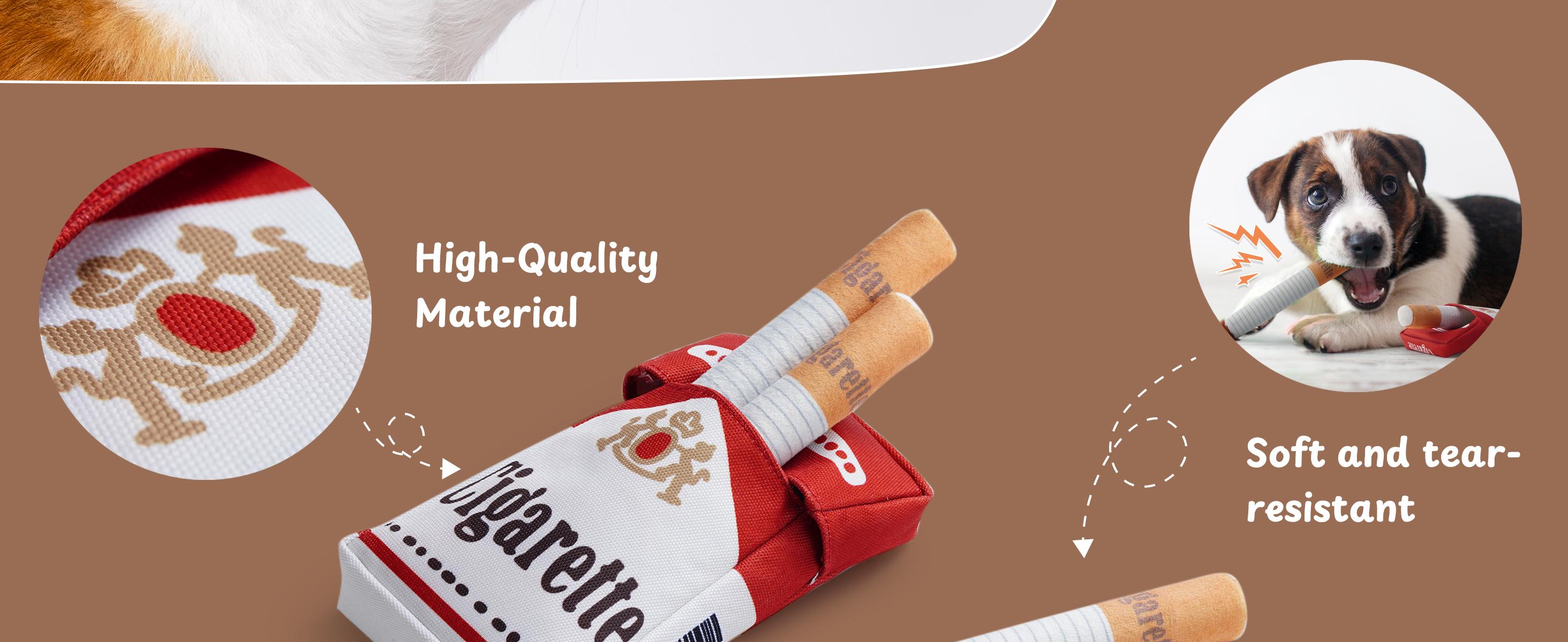 Nocciola 3 Packs Squeaky Puff Stick Toys with a Box Upgraded Version, Funny Interactive Dog Toys, Puppy Toys for Small to Medium Breed Interactive Cigarette