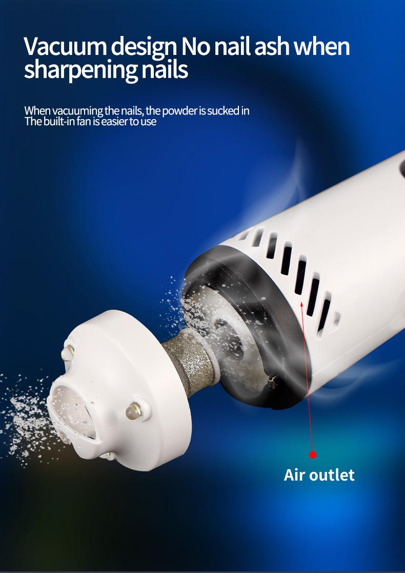 Electric pet nail grinder, USB charging, with LED light, vacuum nail trimmer, suitable for cats and dogs, pet home safety beauty tools