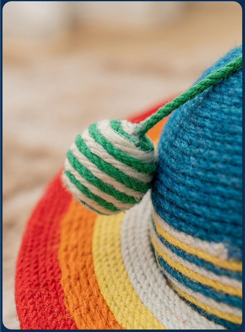 Planet Cat Scratcher - Natural Sisal Rope &middot; Play & Scratch in One &middot; Reinforced Ring| 13.8" Diameter with Hanging Ball