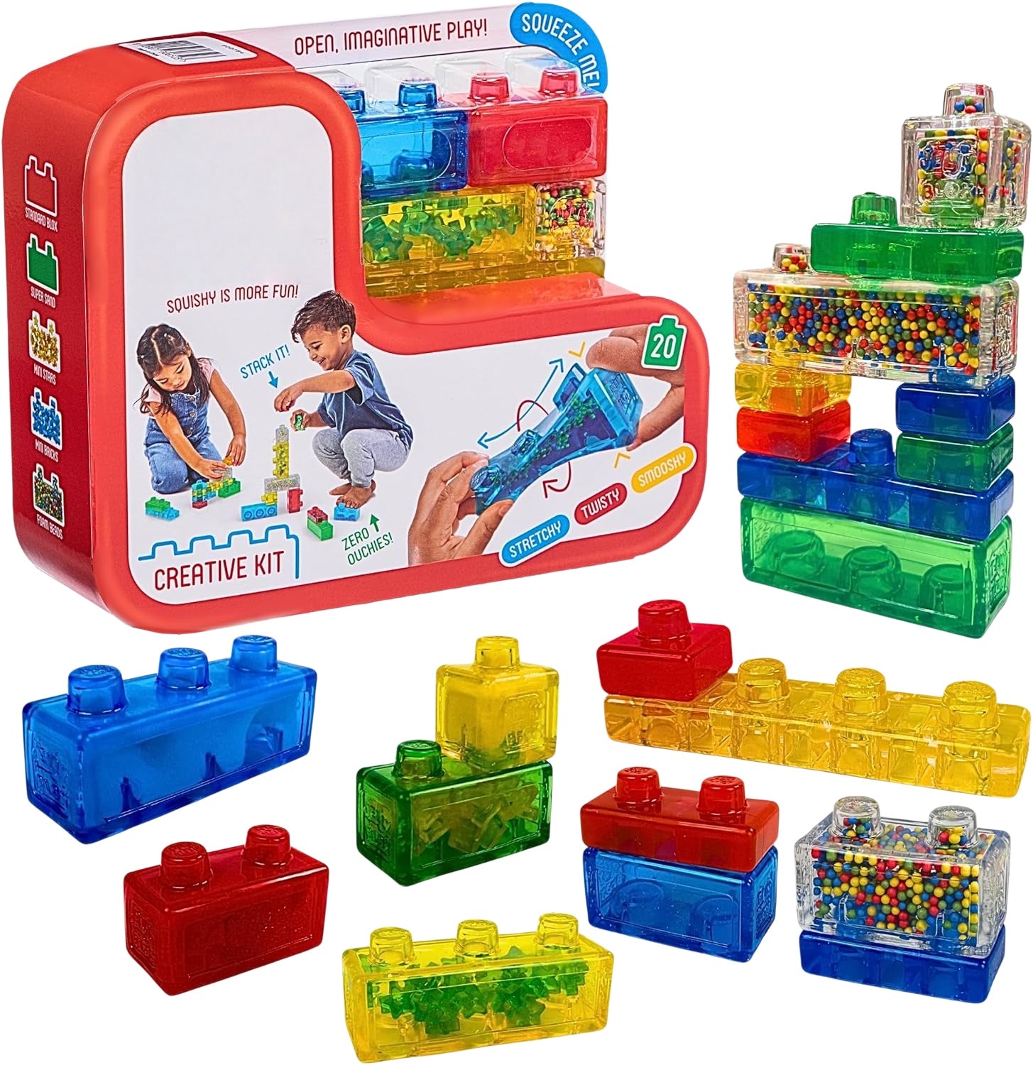 Stash 'N Stack | Squishy "Ouch-Free" Building Set (30 Pcs) 🧱