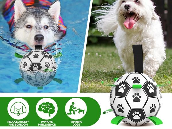 Herding  dogs balls  durable dog Soccer ball Interactive Training Ball with 9 Grab tabs for outdoor & water play, perfect gift for pets