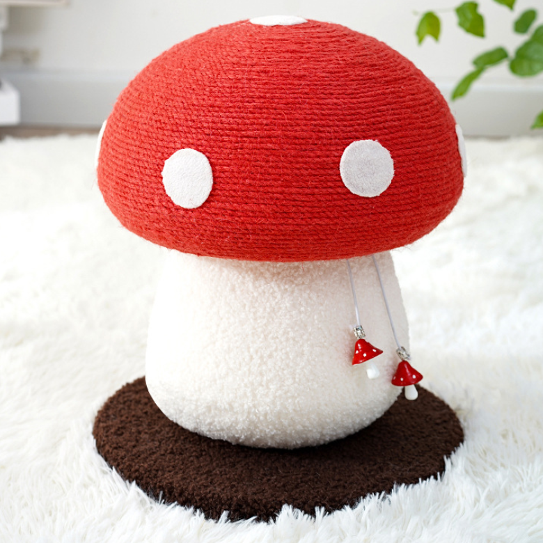 Red Mushroom Standing Cat Scratching Post