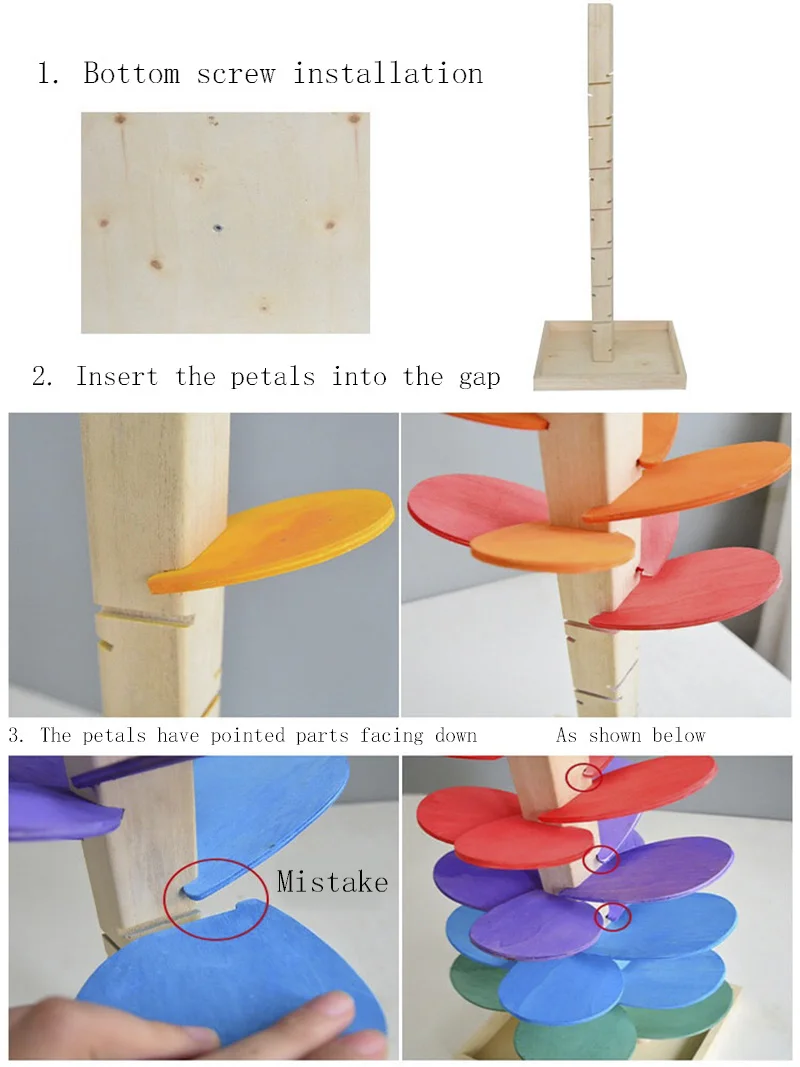 Montessori Wooden Petal Tree Building Blocks