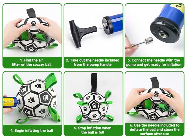 Herding  dogs balls  durable dog Soccer ball Interactive Training Ball with 9 Grab tabs for outdoor & water play, perfect gift for pets