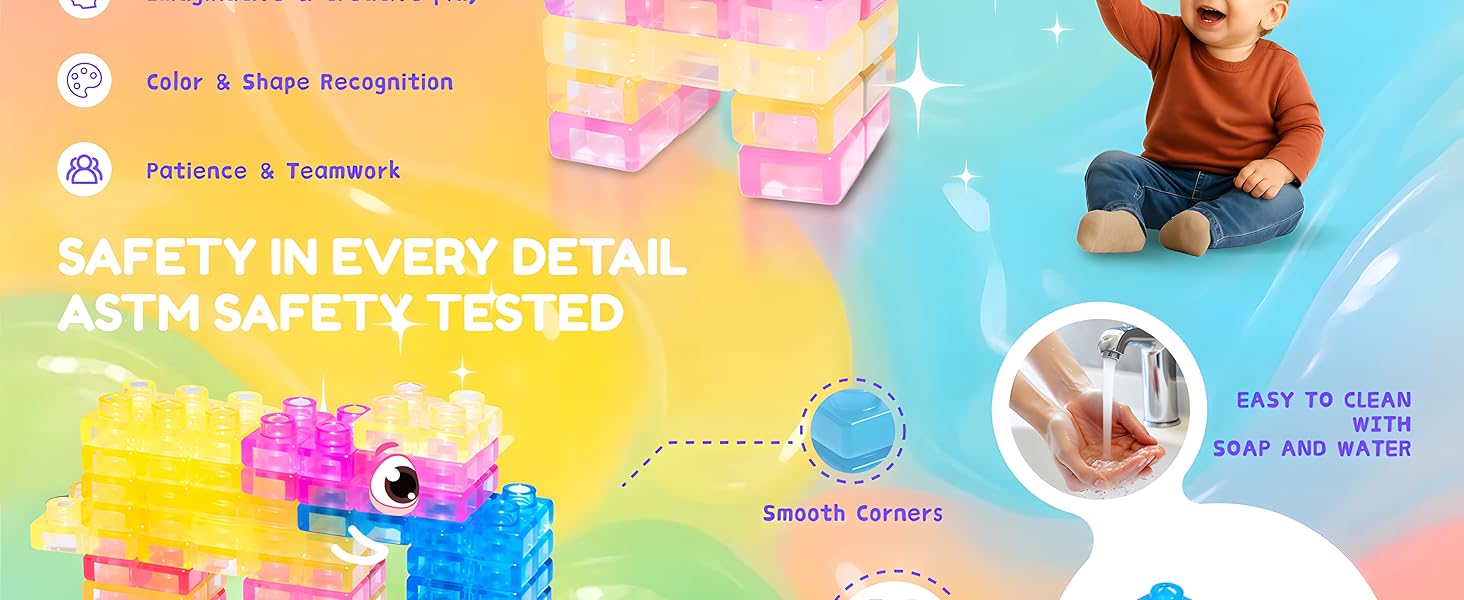 40 Pack Montessori Sensory Building Blocks