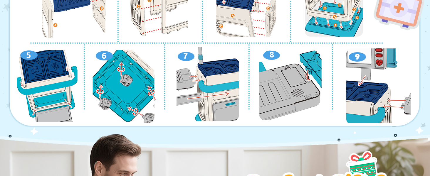 Toidgy Doctor Kit for Toddlers, Pretend Medical Station Set
