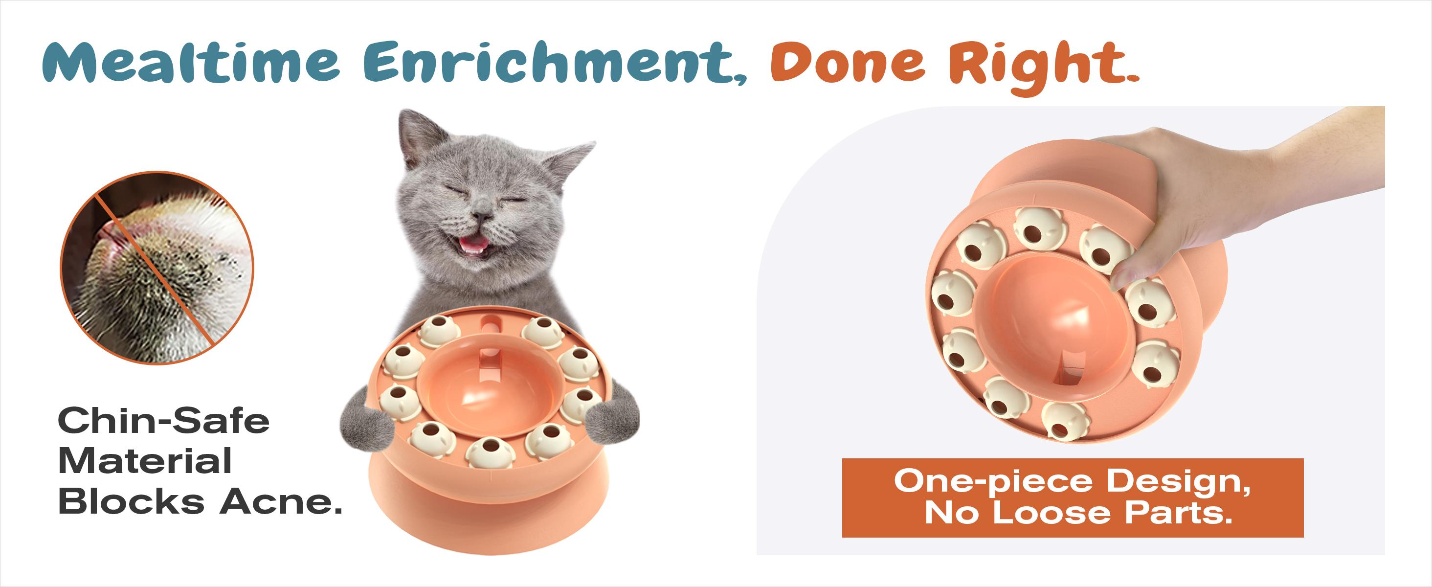 KADTC U.S. Brand & Design - Cat Puzzle Feeder for Indoor Cats Treat Puzzles,Food Slow Bowl,Kitten Enrichment Toys Kitty Mental Stimulation Brain-Teasing Pink Toy
