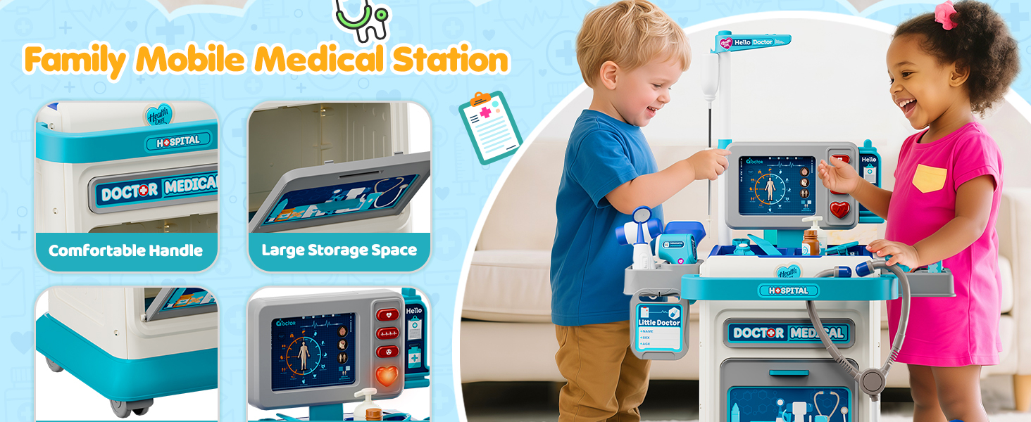 Toidgy Doctor Kit for Toddlers, Pretend Medical Station Set