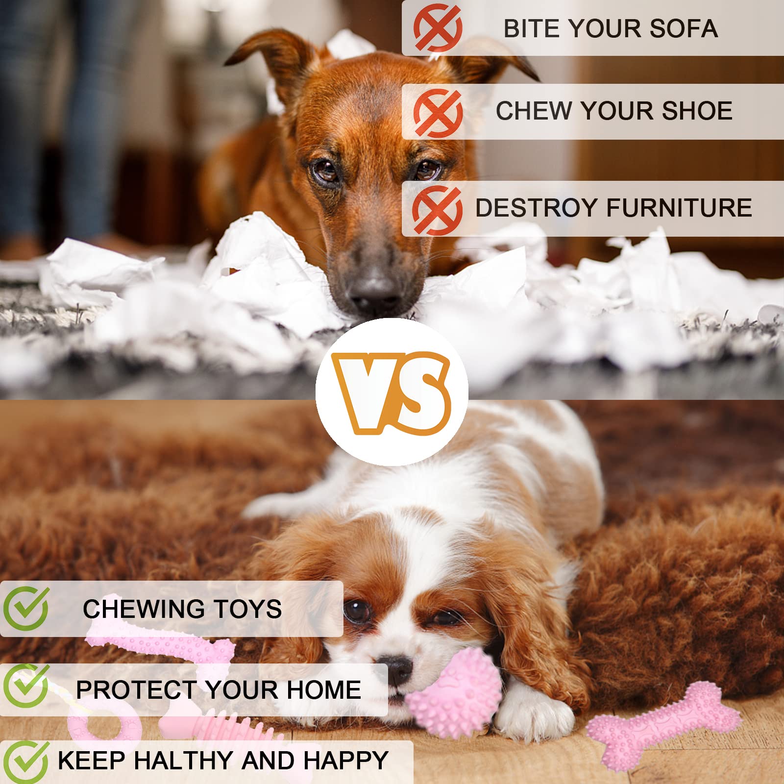 Durable Pet Chew Toy Set, 6&nbsp;Counts/set Mixed Style Dog Teeth Cleaning Toy, Interactive Dog Teeth Grinding Toy, Pet Products, Valentine's Day Gift